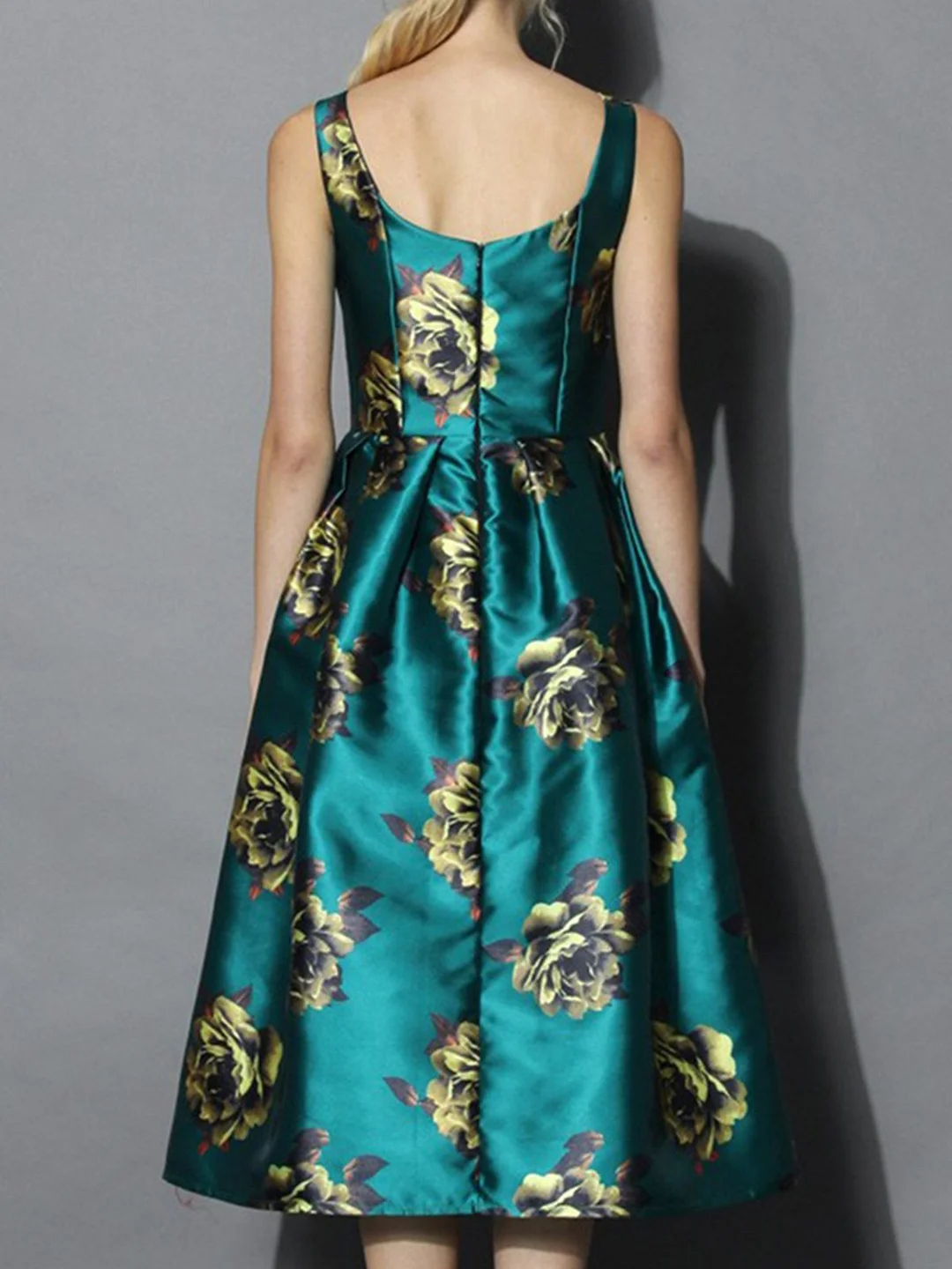 Printed Graphic Prom Elegant Midi Dress