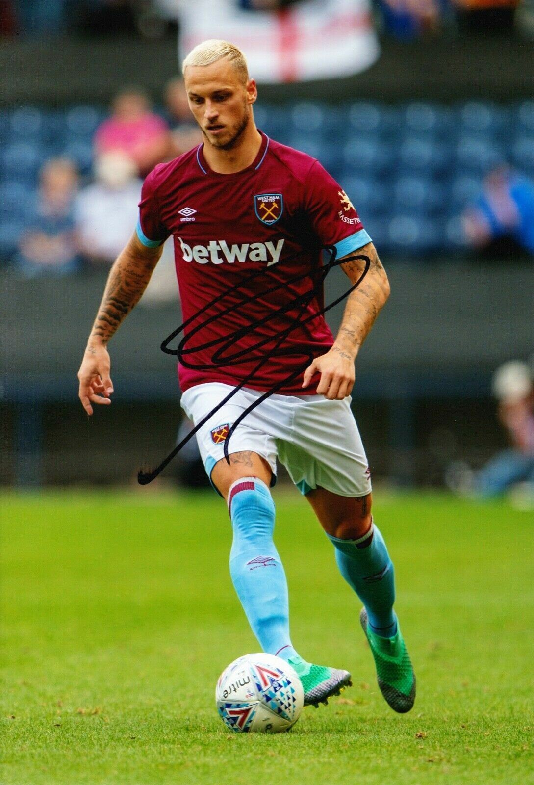 Marko Arnautovic SIGNED 12X8 Photo Poster painting West Ham United AFTAL COA (1456)