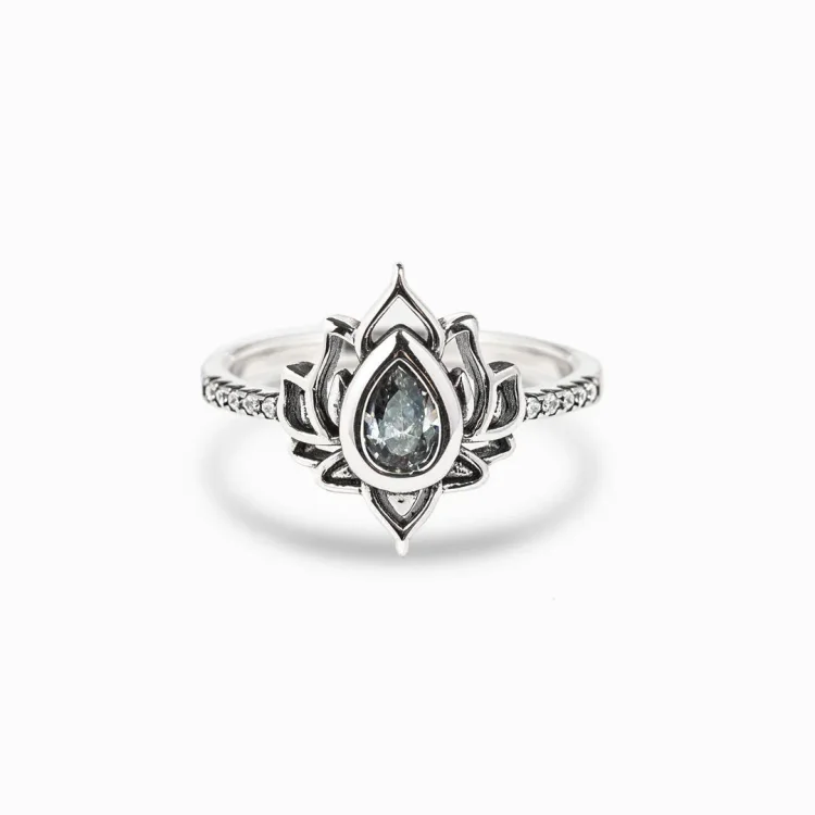 Just breathe Lotus Ring