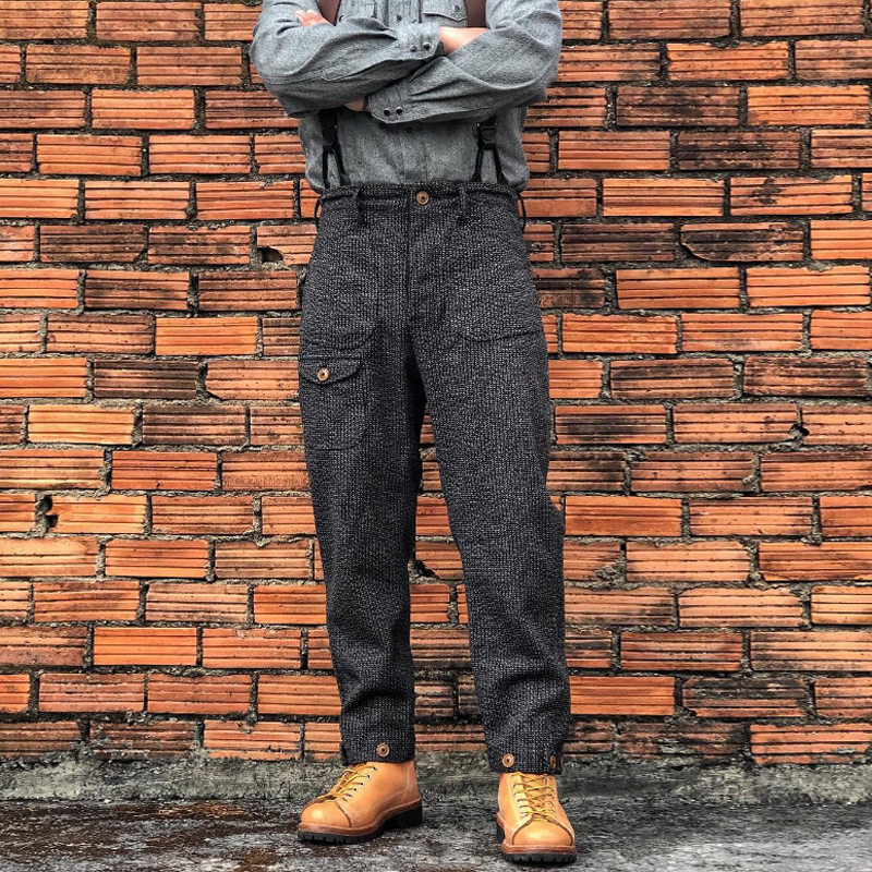 Retro Fashion Cotton Dark Gray Pants