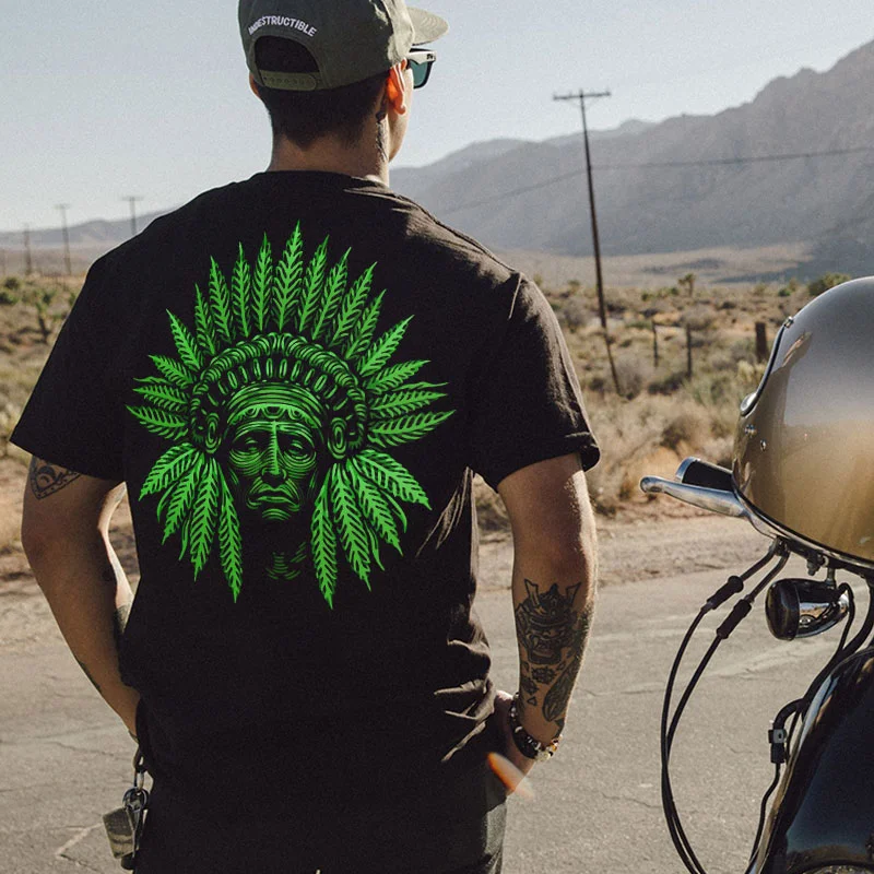 Ancient Tribal Chief Black Print T-shirt