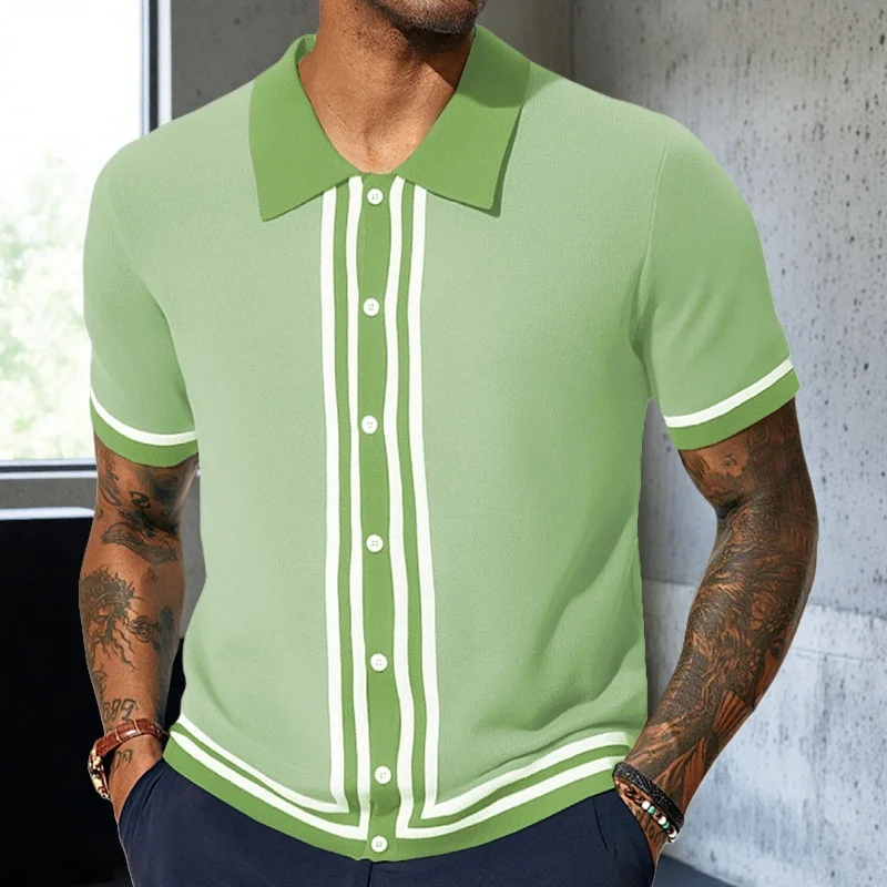 Uveng Uveng Men's New Summer Knits Clip Short Sleeve Business Polo Shirt Men's SY0080