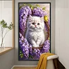 Diamond Painting - Full Round Drill - Cat and Flowers(Canvas|40*70cm)