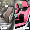 FH Group Full Set Cloth Car Seat Covers, Universal Fit combo, Low Back Front Seat Covers, Airbag Compatible, Split Bench Rear Seat, Washable Seat Cover for SUV, Sedan, Van, Pink