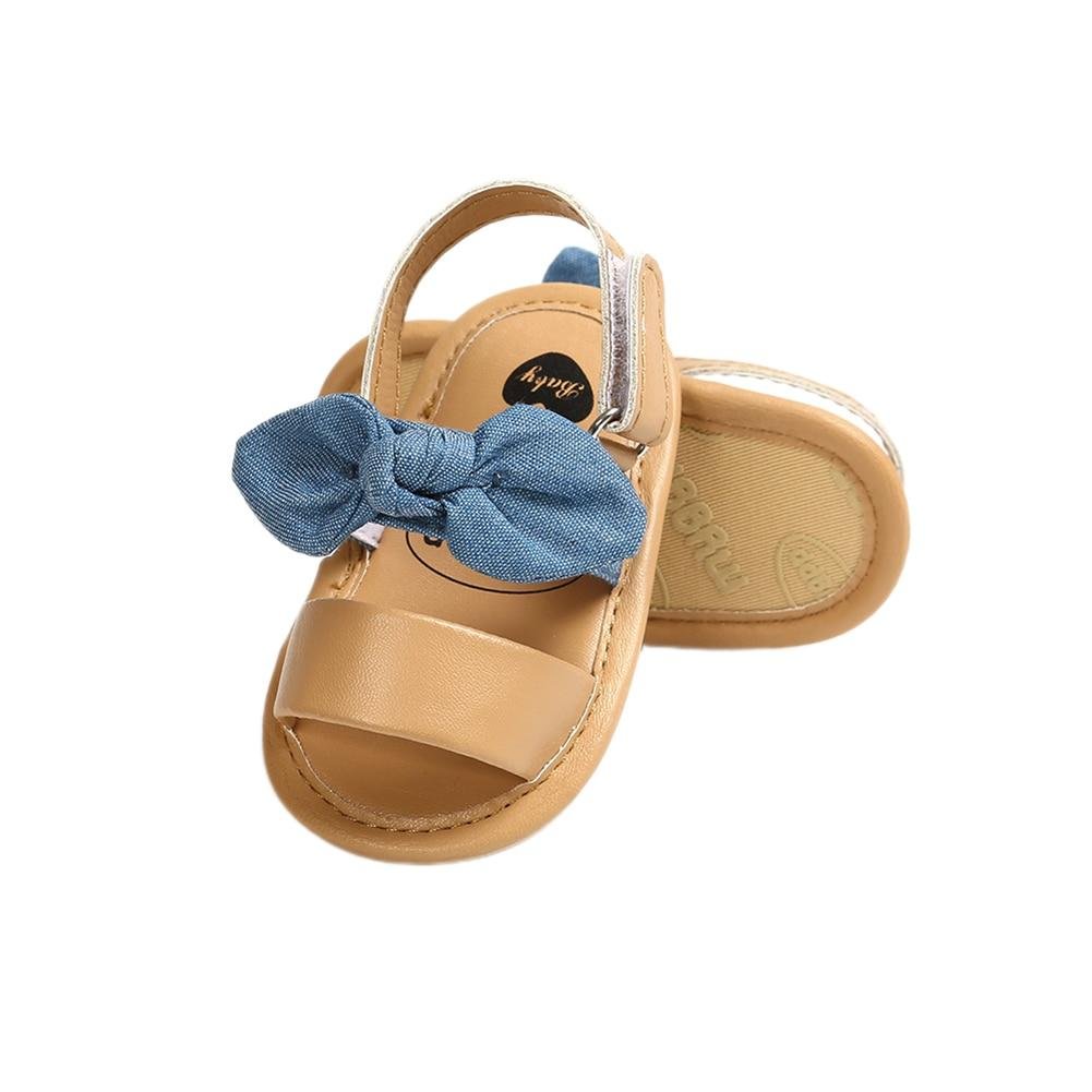 Summer Newborn Baby Kids Girl Summer Casual Cute Bowknot Shoes Anti-Slip Soft Sole Sandals