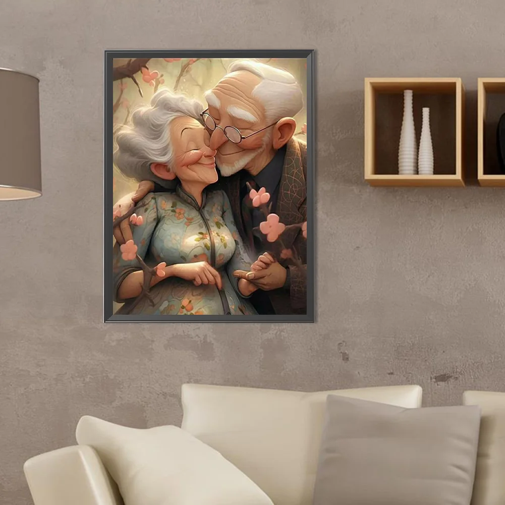 Full Round Diamond Painting 30*40cm - Elderly Couple