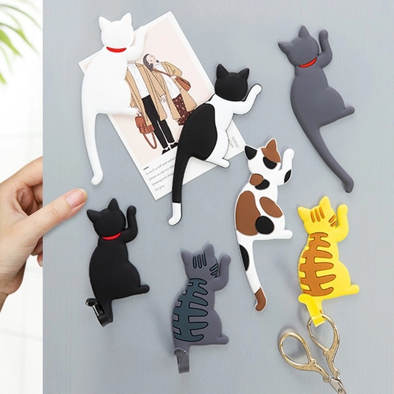 Cute IG Style Cat Soft Glue Refridgerator Magnets Hook Hooks Artificial Decorations