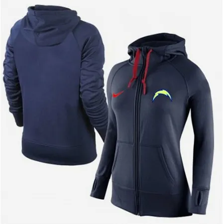 Women's  San Diego Chargers Full-Zip Performance Hoodie Dark Blue