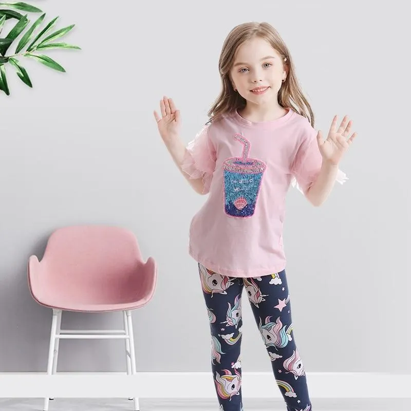 NNJXD Girls Clothing Set For Casual 2 Pcs Tops and Leggings for Girls 3-8T Cotton Casual Wear Children Clothing Kids Outfits