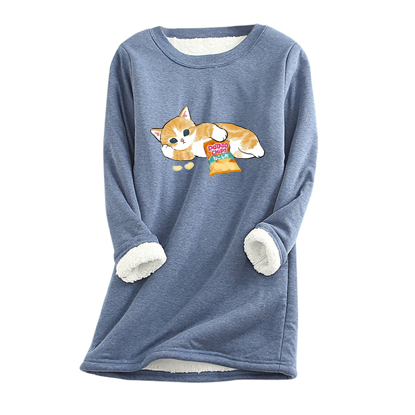  thdmladies Greedy cat plus velvet warm bottoming shirt thedmladies