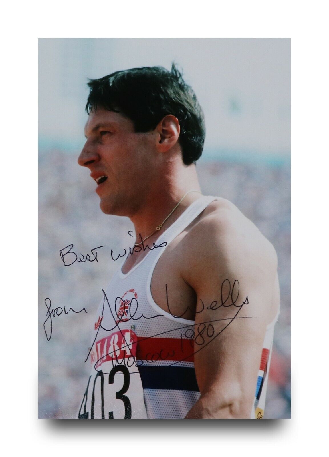 Allan Wells Signed 6x4 Photo Poster painting Olympic Champion Moscow 1980 Genuine Autograph +COA