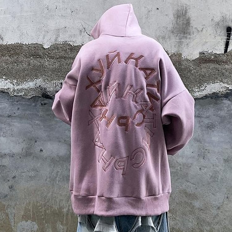 Casual Embroidered Fleece Hoodie