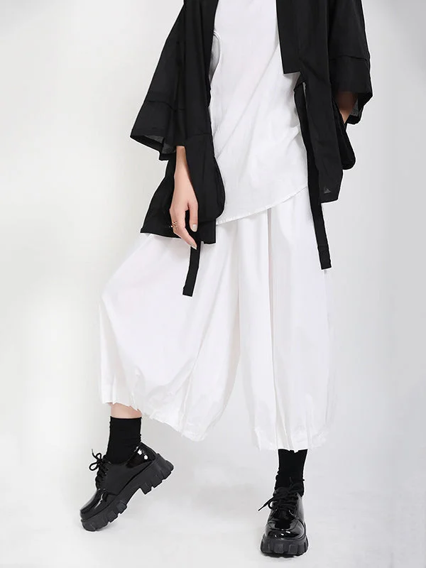 Original Solid Column Wide Leg Pants