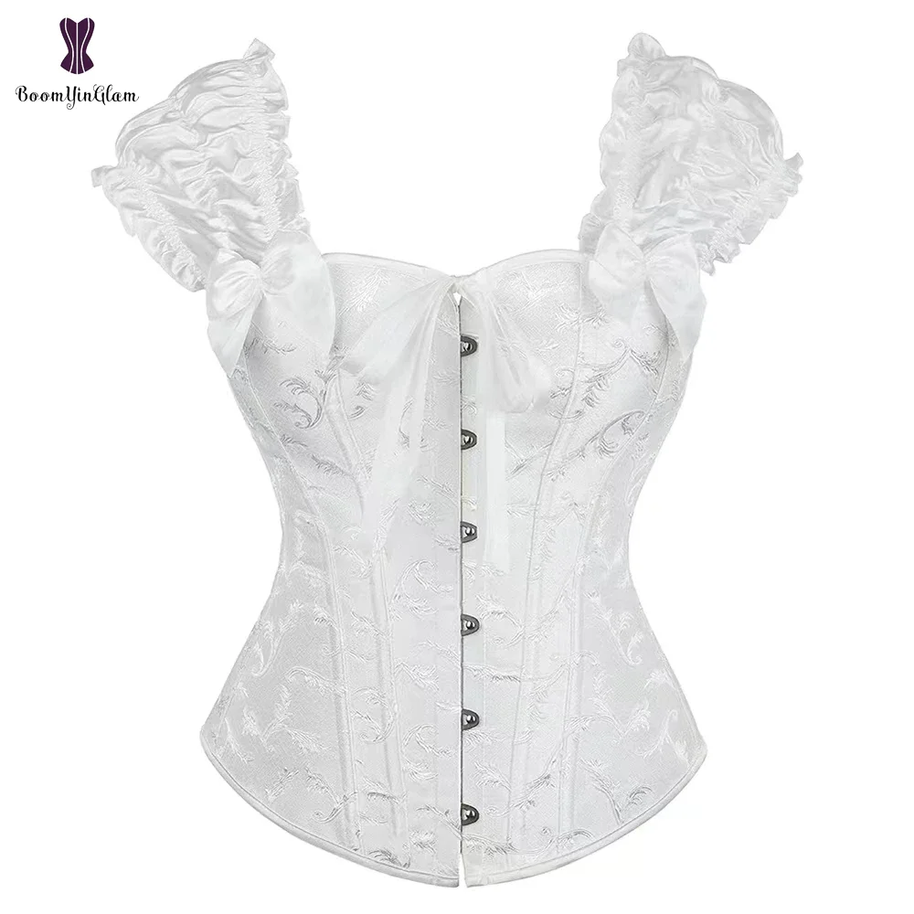 Billionm Corselet Corsets and Bustiers Gothic Lolita Puff Ruffle Sleeve Corset Top Overbust Sexy Bustier Corsage
