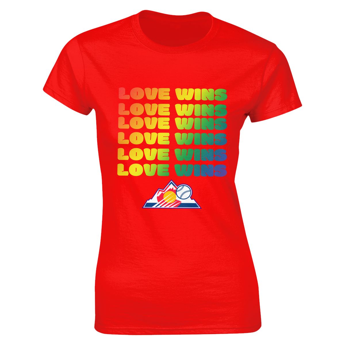 Colorado Rockies Love Wins Pride Women's Soft Cotton T-Shirt
