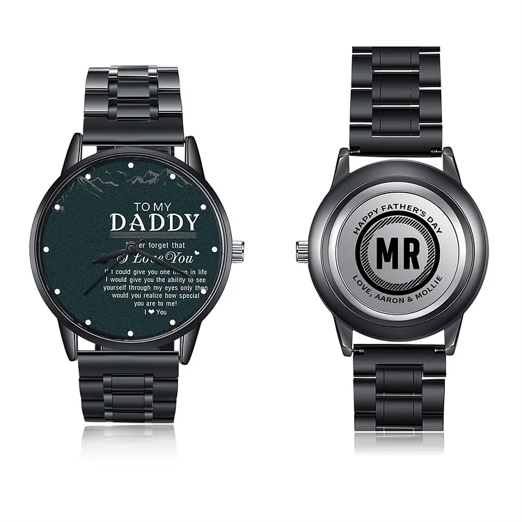 To My Daddy Stainless Steel Watch Custom Message Father's Day Gift