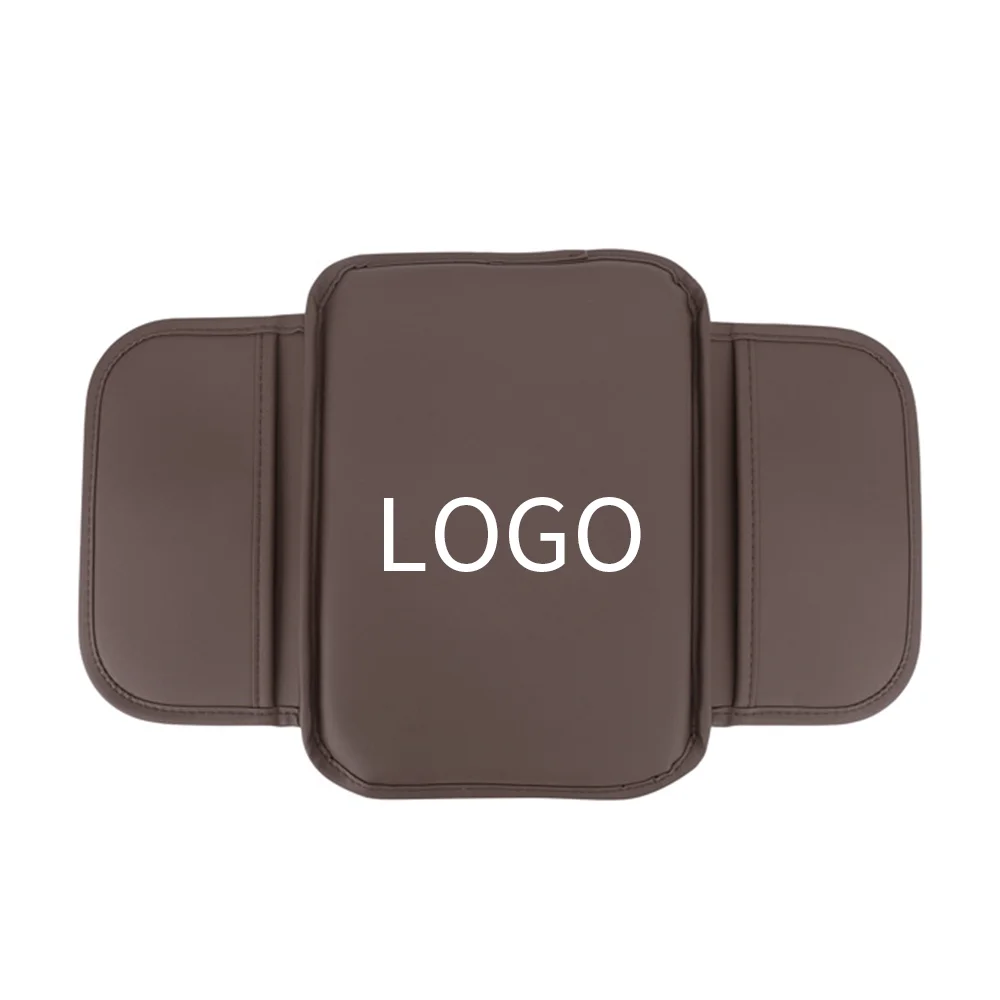 Customized car logo leather armrest box extender protector