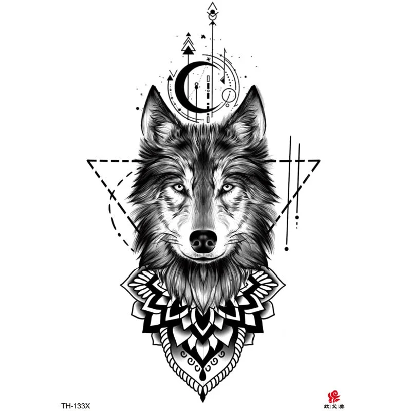 Lion Tiger Cool Temporary Tattoo Sticker Fashion Wolf Waterproof Animal Body Art Arm Tatto Fake Removable Tatoo for Men Women