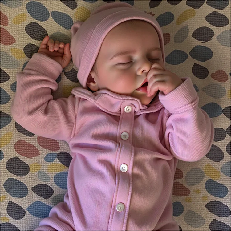 17'' Realistic Lifelike Marilla Silicone Vinyl Newborn Reborn Baby Doll Girl with Hand-painted Hair Eyes Closed By Dollreborns®