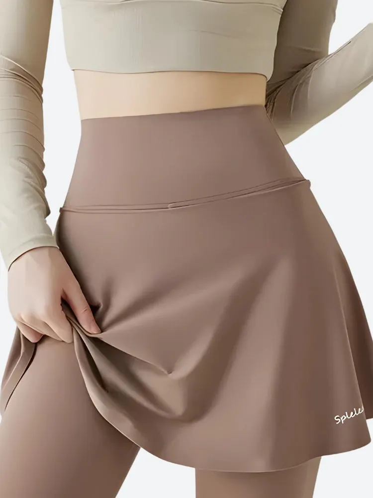 Brownm Sport Leggings Mini Skirt