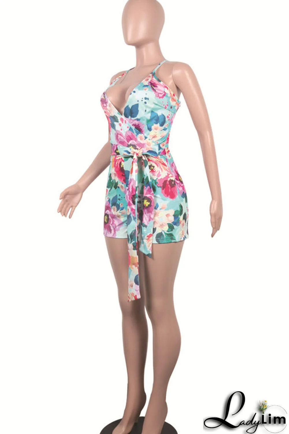 Black White Casual Print Patchwork Backless Regular Jumpsuits