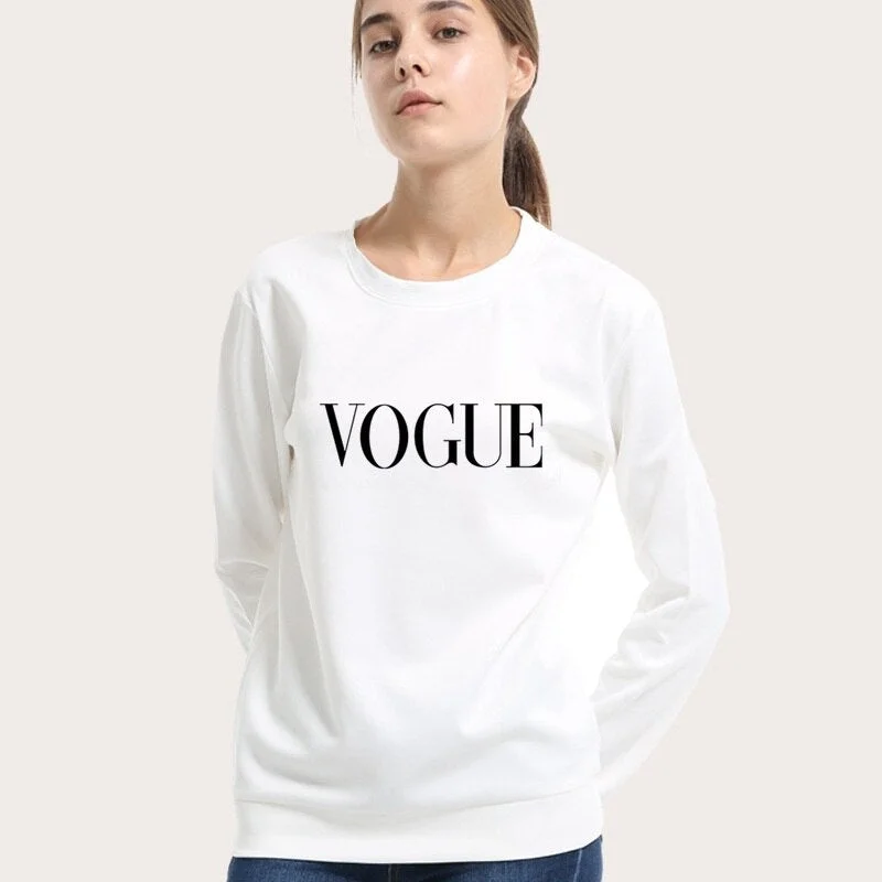 2021 New VOGUE Women Printed  Sweatshirt Long Sleeve O Neck Jumper Pullover Tops Autumn Winter Femme Loose pullover Hoodies