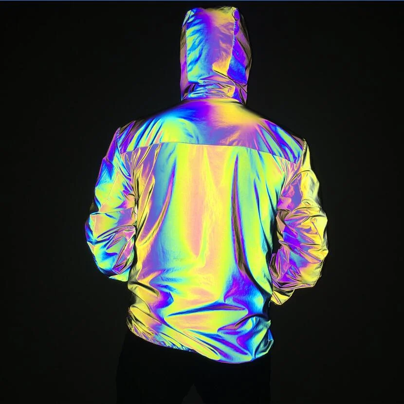 Toloer Supply Autumn And Winter Colorful Reflective Jacket Ins Fashion Men's Hooded Jacket Large Size Jacket-Outfit Ideas