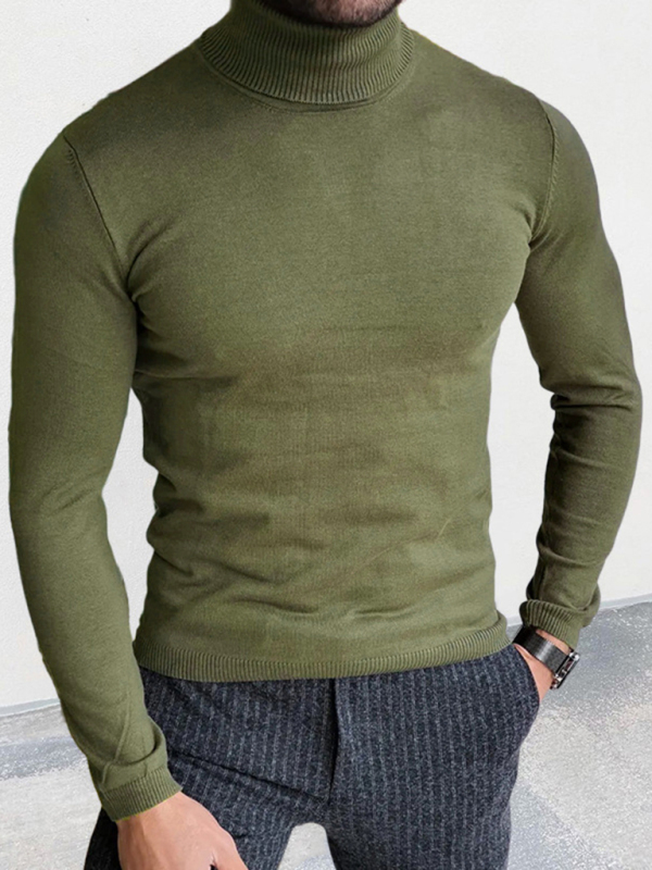 Mature Men's New Turtleneck Sweater Slim Fit Pullover Bottoming Sweater