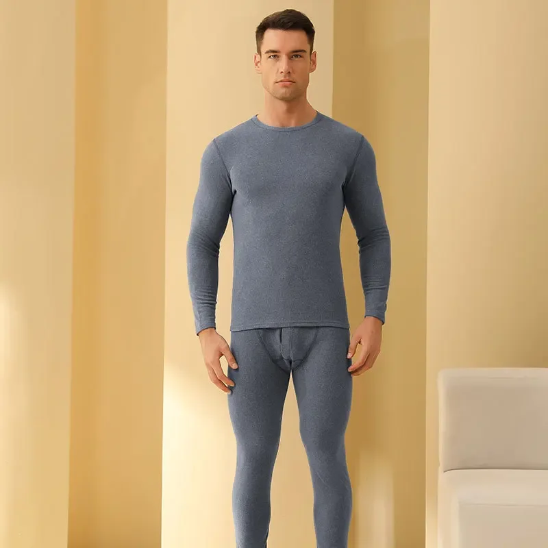 2pcs Long Johns Winter Women and Men Fleece High Elastic Bottoming Top Pants Warm Lingerie Ultra Soft Comfort Skin-friendly Set