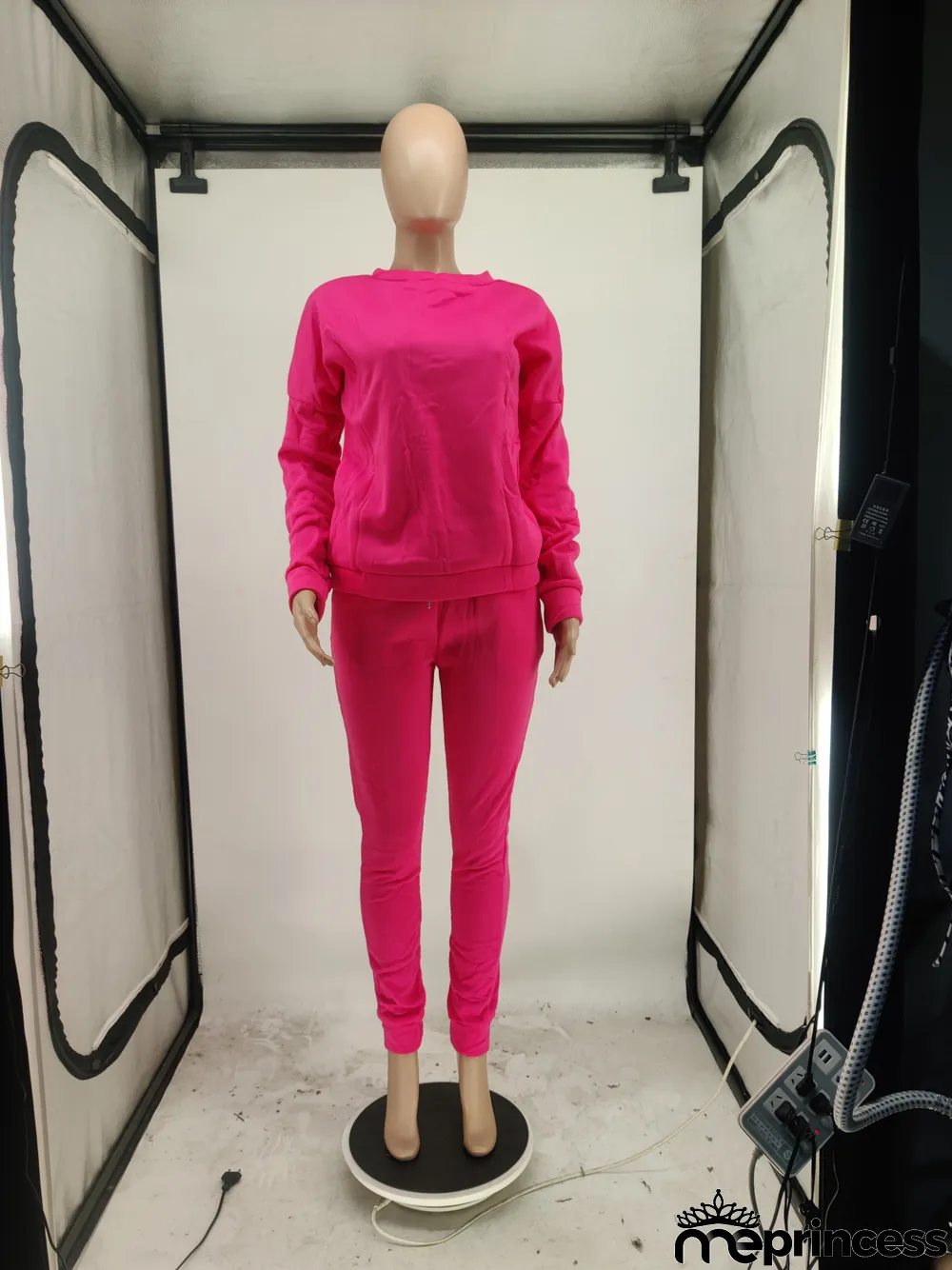 Plus Size Fashion Casual Sports Solid Color Sweatshirts Two Piece Set