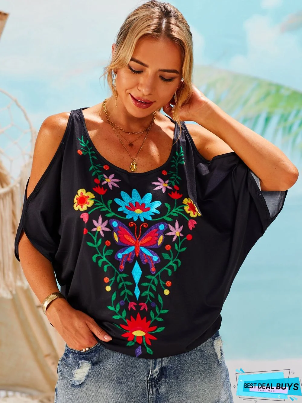 Casual Floral Short Sleeve T-shirt