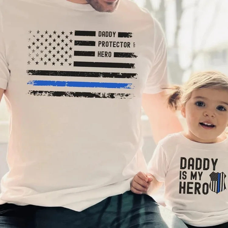 Police Officer New Dad Shirt, Father's Day Gift for Him, Police Dad T-shirt, Daddy Daughter Tee, Father and Son Matching T-shirts