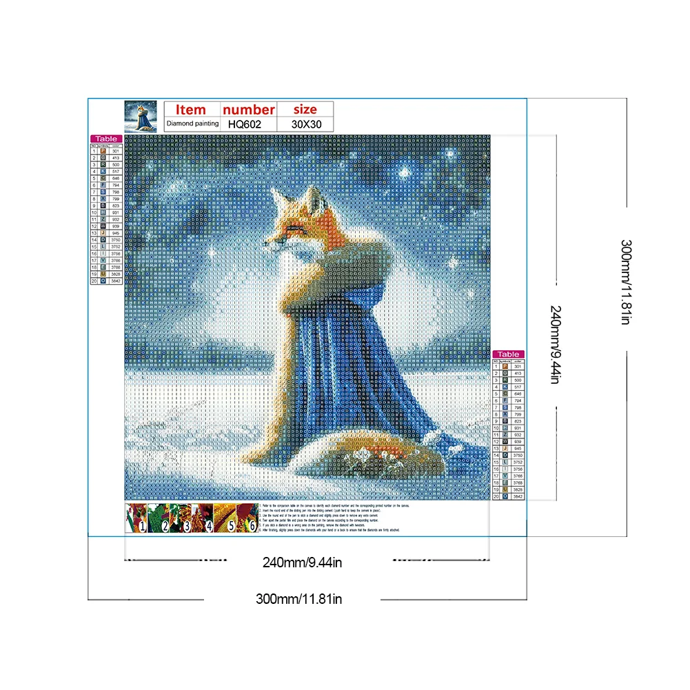 Full Round Diamond Painting 30*30cm - Aurora Fox