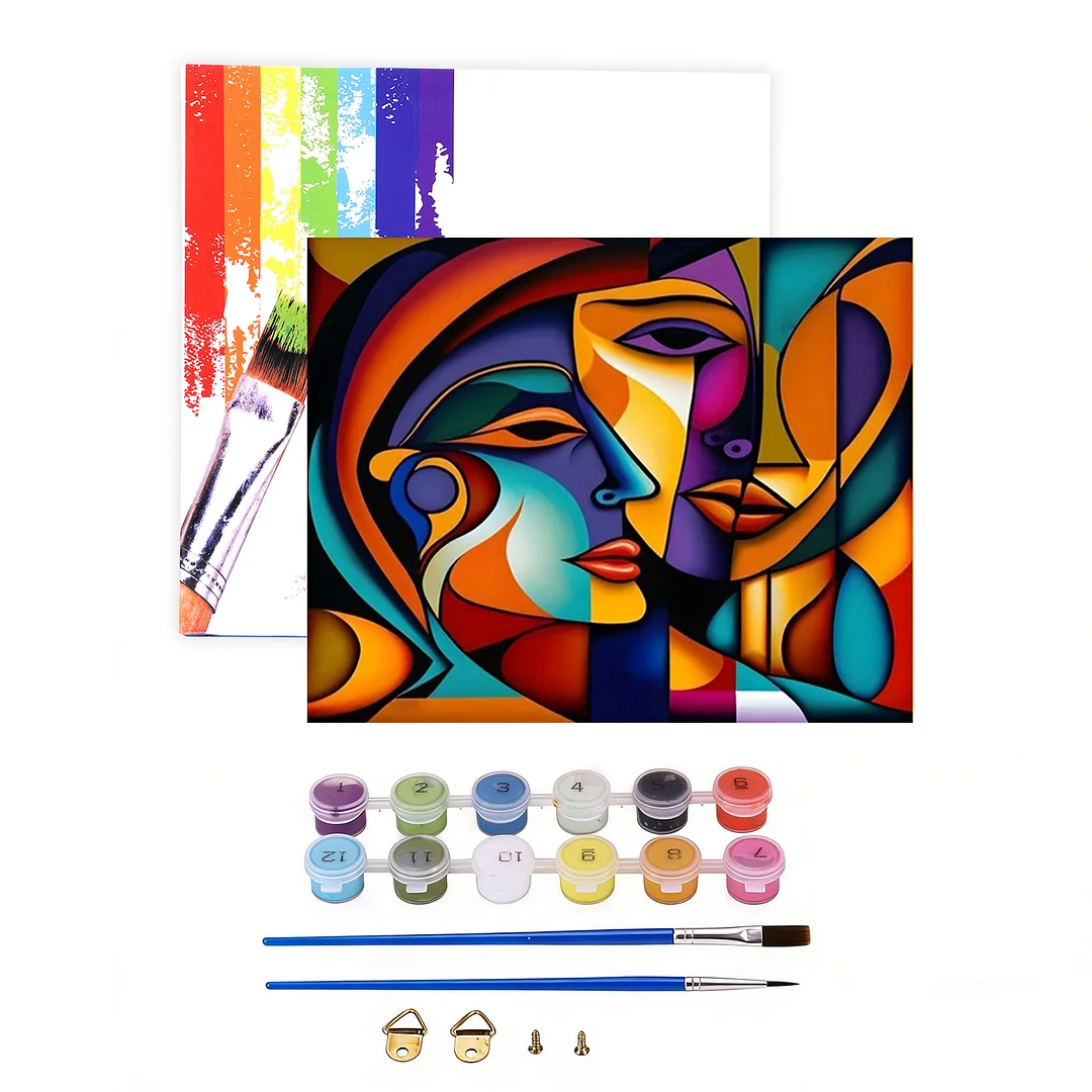 Abstract Figures DIY Paint By Numbers Kit on Canvas 40x50cm Without Frame Paint by Numbers Kits Drawing Paintwork for Beginners Adults Gift Home Wall Decor