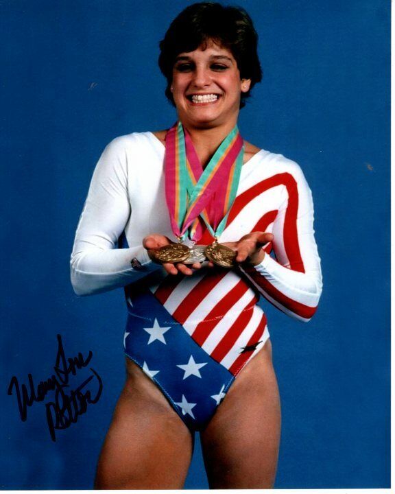 MARY LOU RETTON Signed Autographed USA 1984 GOLD OLYMPIC GYMAST GYMNASTICS Photo Poster painting