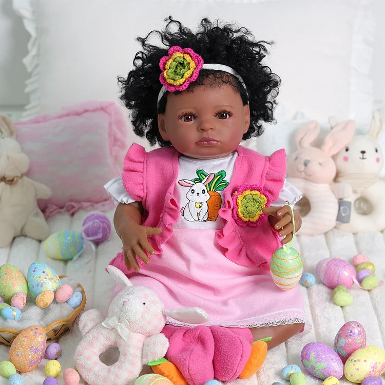 Babeside Laney 20'' Realistic Reborn Baby Doll African American Girl Awake Lovely Easter