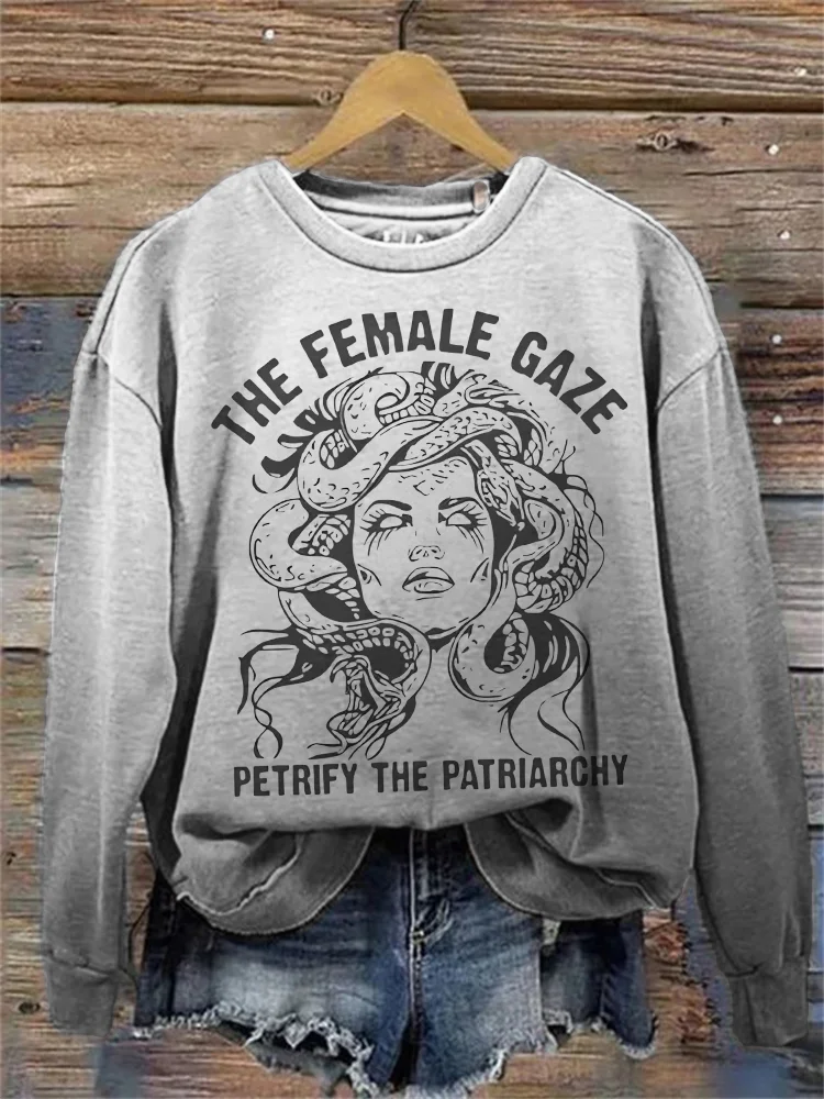 The Female Gaze Petrify The Patriarchy Feminist Gradient Sweatshirt