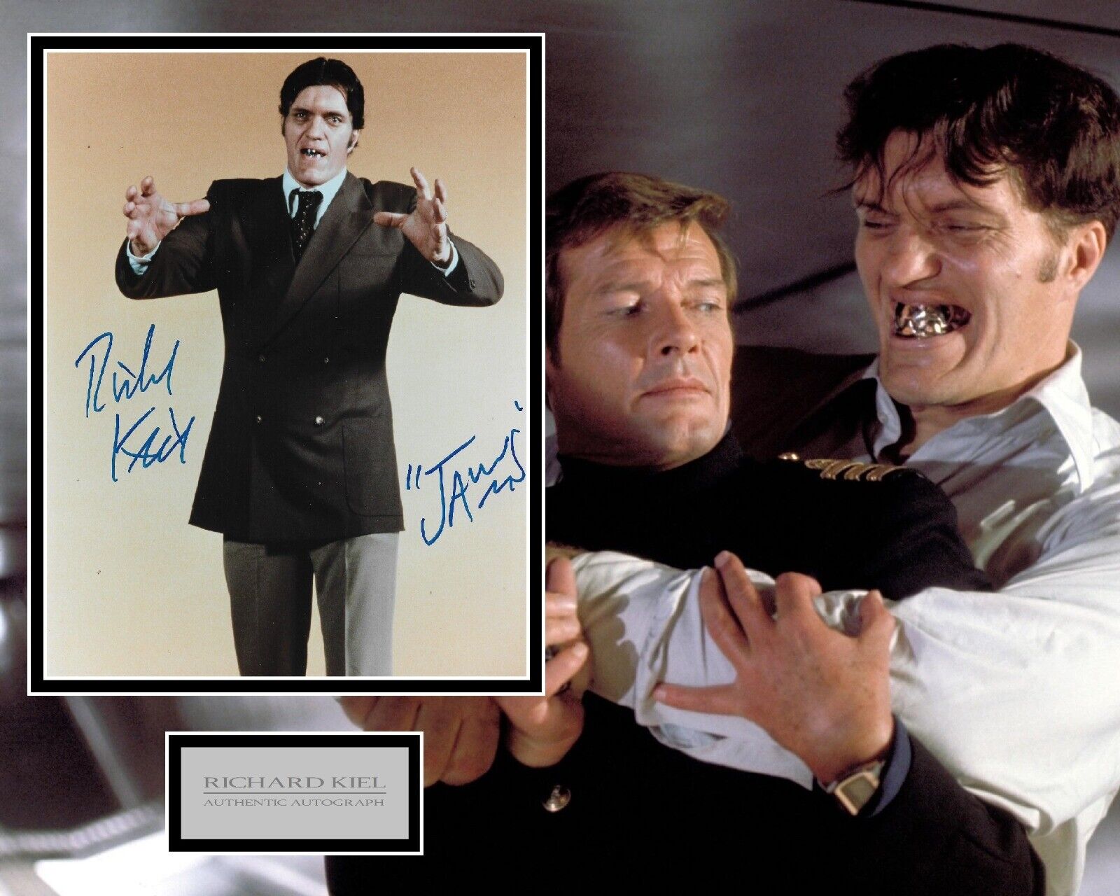 RICHARD KIEL SIGNED JAMES BOND JAWS Photo Poster painting MOUNT UACC REG 242