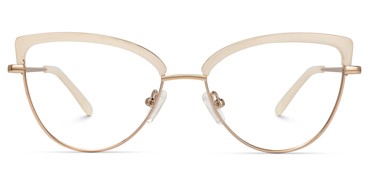 Selm Cat Eye Gold Eyeglasses | Vooglam UK