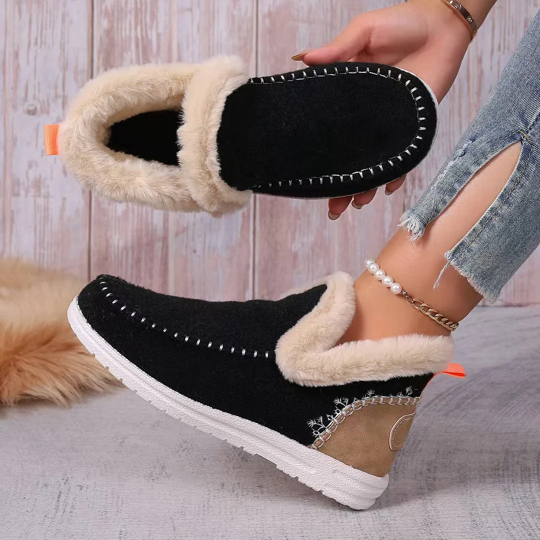 Tanguoant Tanguoant Size Ankle Boots Female 2024 Winter New Suede Snow Boots Female 43 Size Polyurethane Light