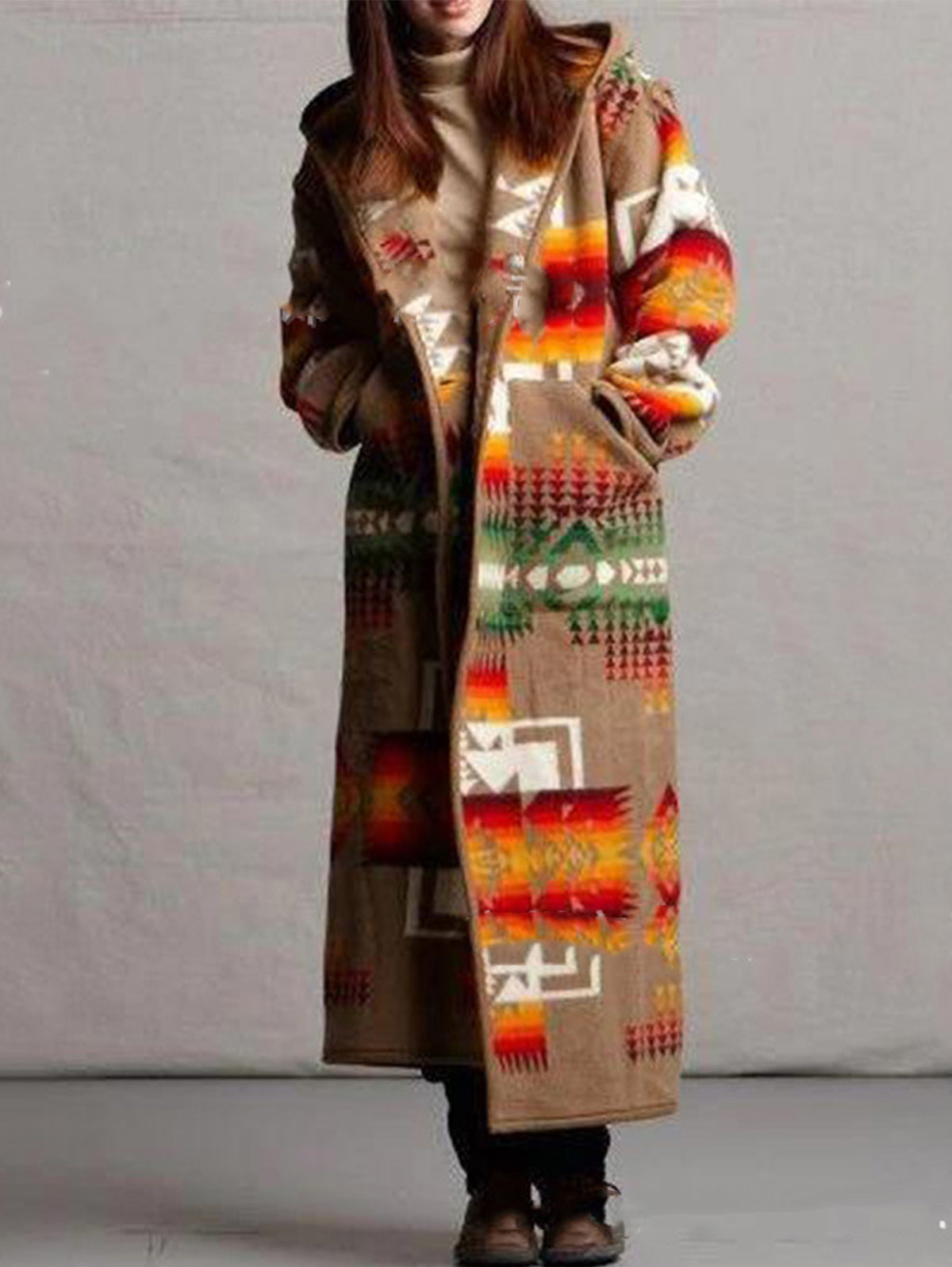 hooded shawl collar coat