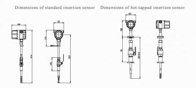 1% Accuracy Insertion Type Thermal Mass Flow Meter For Natural Gas 10mm 100mm 2