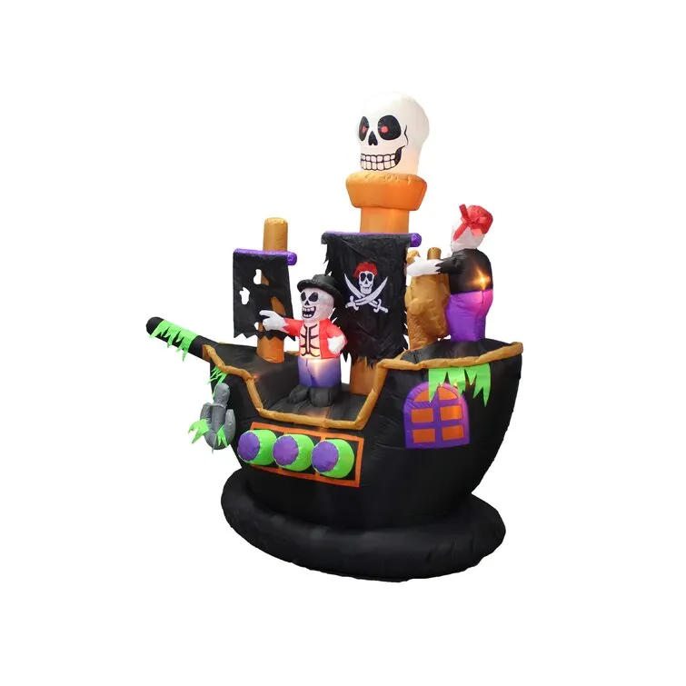 Inflatable Skeletons & Ghosts on Pirate Ship Decoration
