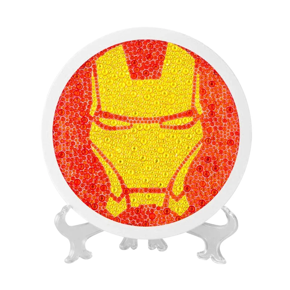 Children Crystal Diamond Painting DIY iron Man Round Frame Crafts (MZBT-55)