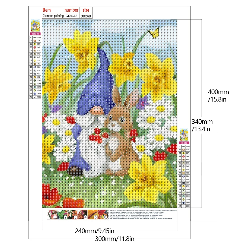 Diamond Painting - Full Round Drill - Gnome Rabbit(Canvas|30*40cm)