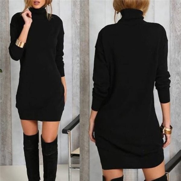 Autumn Winter Women's Fashion Long Sleeve Sweater Dress Mini Dress for Party Dress