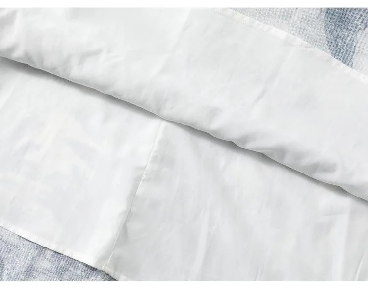 Women's New Ink Printed Mid-length Shirt Collar Short Sleeve Dress