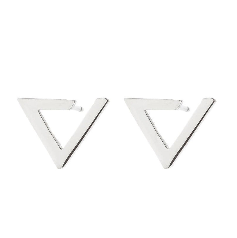 Minimalist Geometric 304 Stainless Steel No Inlaid 18K Gold Plated Ear Studs