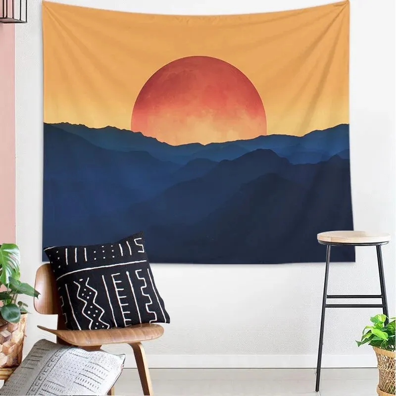 sunrise mountains sunrise Tapestry Wall Hanging Kanagawa Fujiyama Wall Decor Tapestries Psychedelic Mountain Tapiz Bedroom
