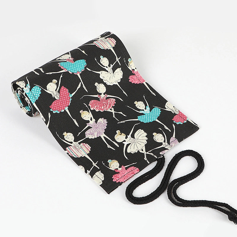 Fashion Geometric Printing Large Capacity Canvas Pencil Pouch Stationery